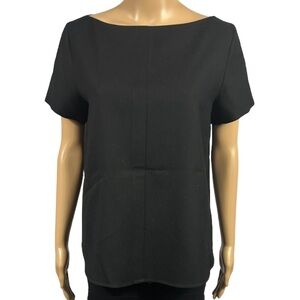 Charlotte Brody Black 100% Wool Short Sleeve Blouse Size M